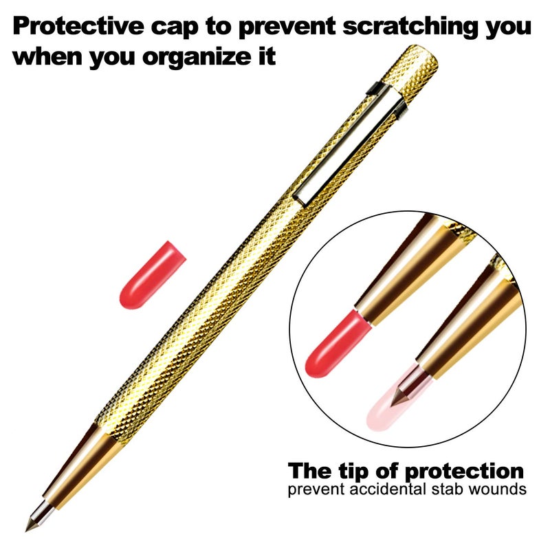 TORINALITAL Tungsten Carbide Tip Scribe, Metal Etching Pen Carve Engraver Scriber Tools for Stainless Steel, Ceramics, Glass, Metal Sheet and Gold/Welding(6 Pack) - Image 3